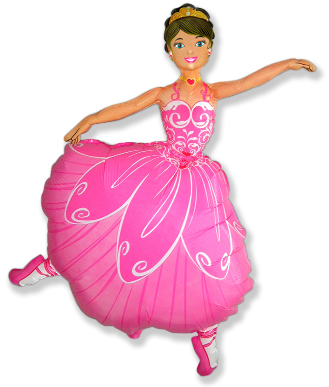 Изысканный шар с изображением прекрасной и нежной принцессы в красивом розовом платье
